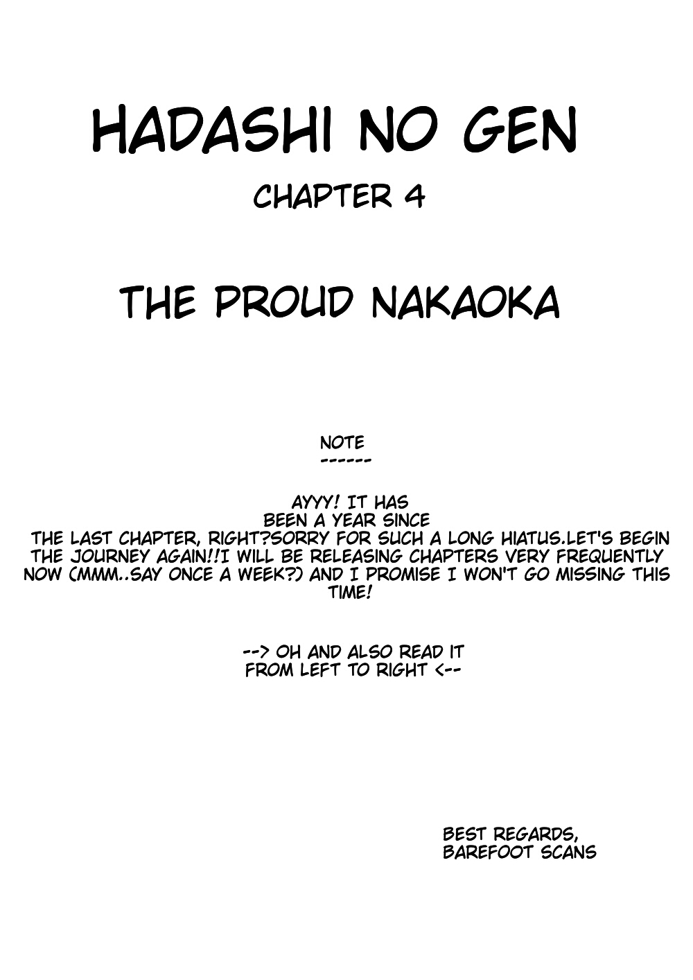 Hadashi no Gen Chapter 4 page 1 - Chapter 4: Proud Nakaoka