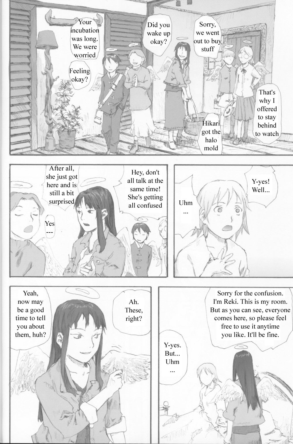 Haibane Renmei Chapter 1.2 page 10 - Chapter 1 v2 : The Haibanes of Old Home I
