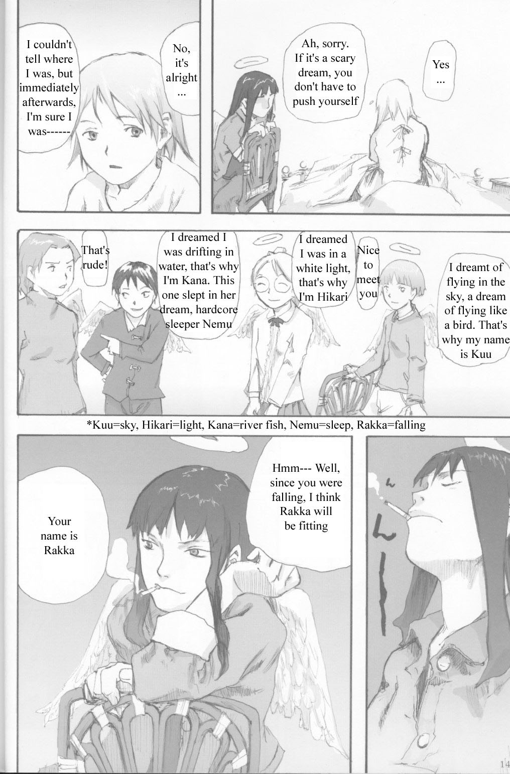 Haibane Renmei Chapter 1.2 page 12 - Chapter 1 v2 : The Haibanes of Old Home I