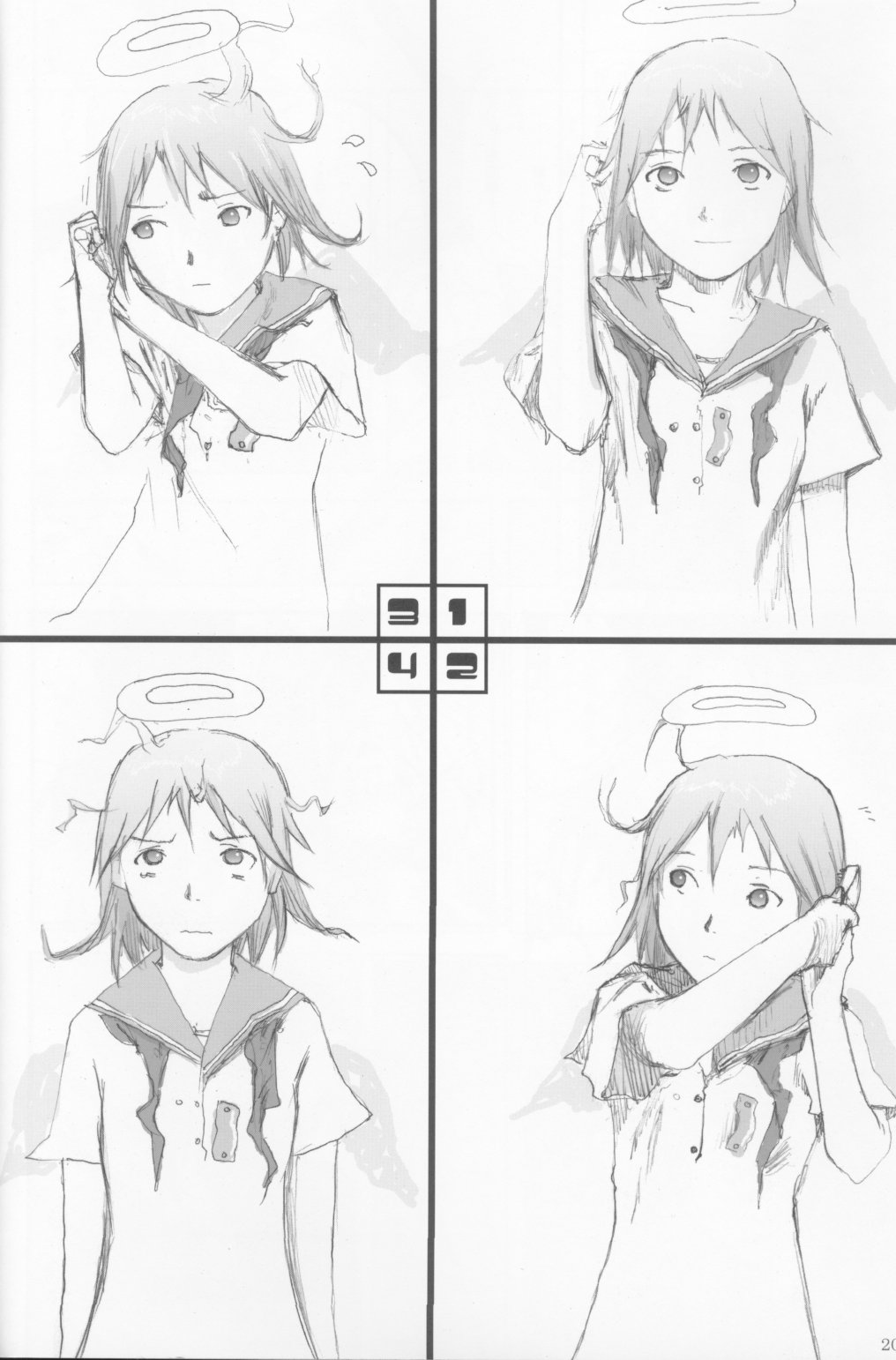 Haibane Renmei Chapter 1.2 page 18 - Chapter 1 v2 : The Haibanes of Old Home I