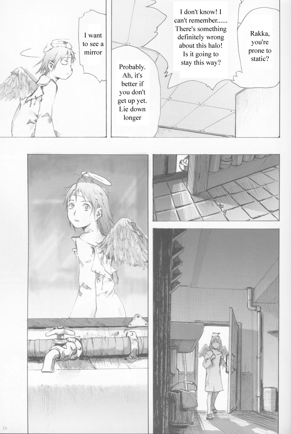 Haibane Renmei Chapter 2.2 page 12 - Chapter 2 v2 : The Haibanes of Old Home II