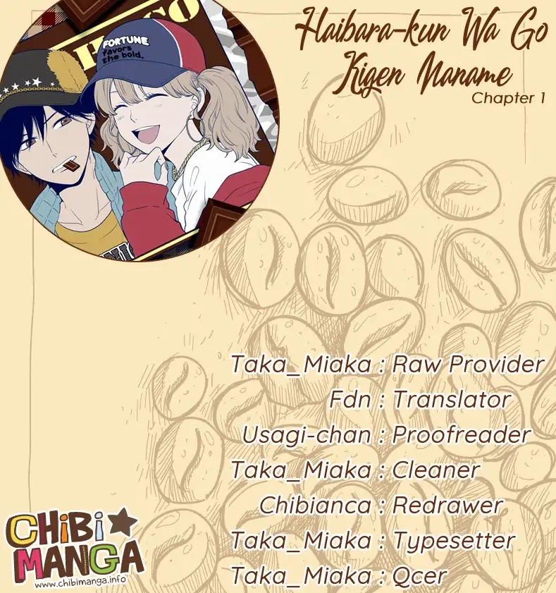 Haibara-kun wa Gokigen Naname Chapter 1 page 1 - Chapter 1