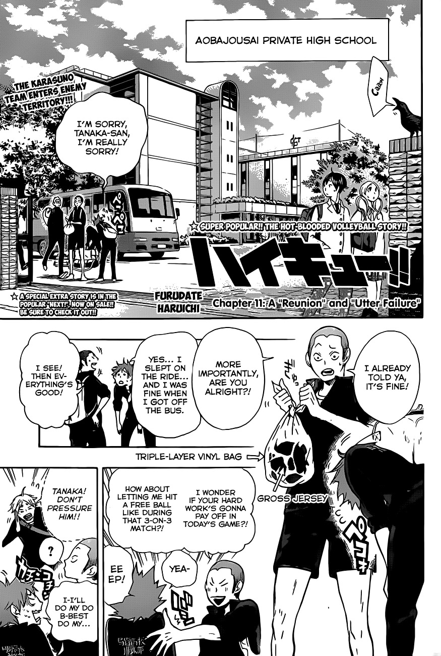 Haikyu!! Chapter 11 page 1 - Chapter 11: A "Reunion" and "Utter Failure"