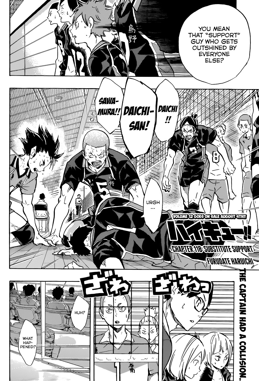 Haikyu!! Chapter 118 page 3 - Chapter 118: Substitute Support