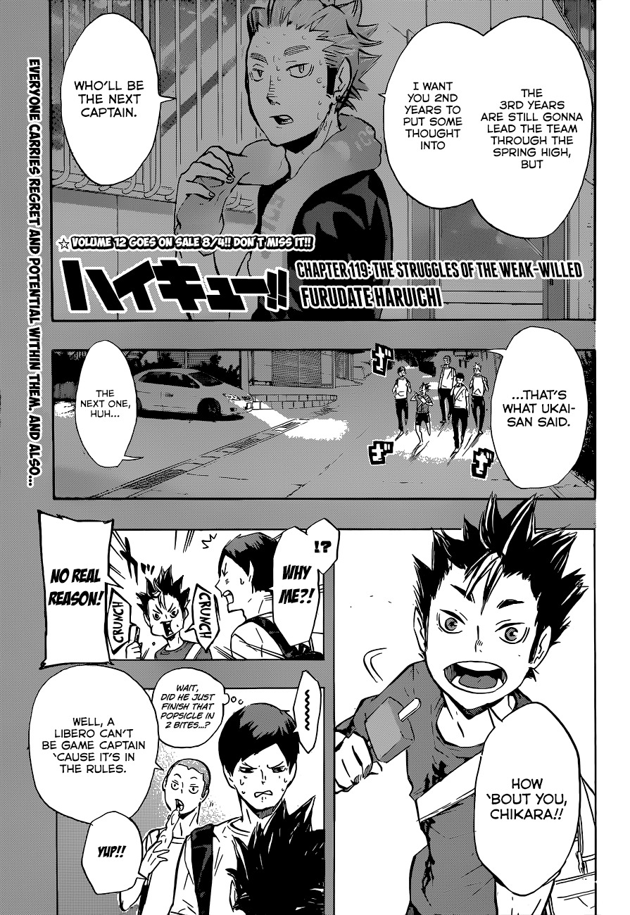 Haikyu!! Chapter 119 page 2 - Chapter 119: The Struggles of the Weak-Willed