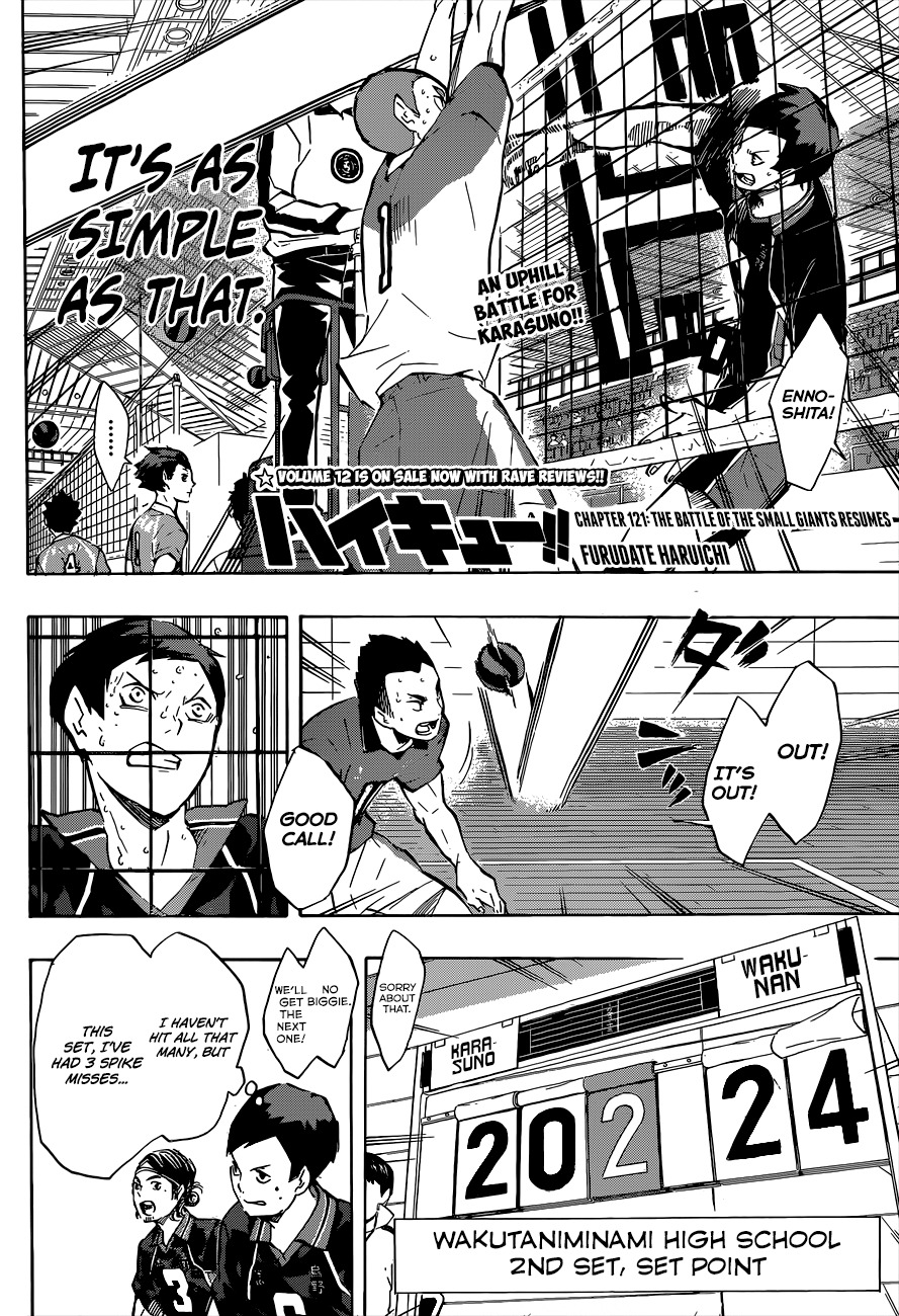 Haikyu!! Chapter 121 page 3 - Chapter 121: The Battle of the Small Giants Resumes
