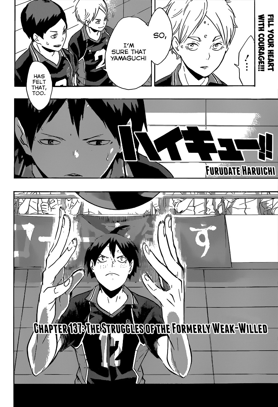 Haikyu!! Chapter 137 page 3 - Chapter 137: The Struggles of the Formerly Weak-Willed