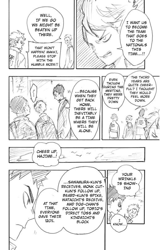 Haikyu!! Chapter 171.5 page 4 - Chapter 171.5 : Vol 20: Extra Sketches || Announcement