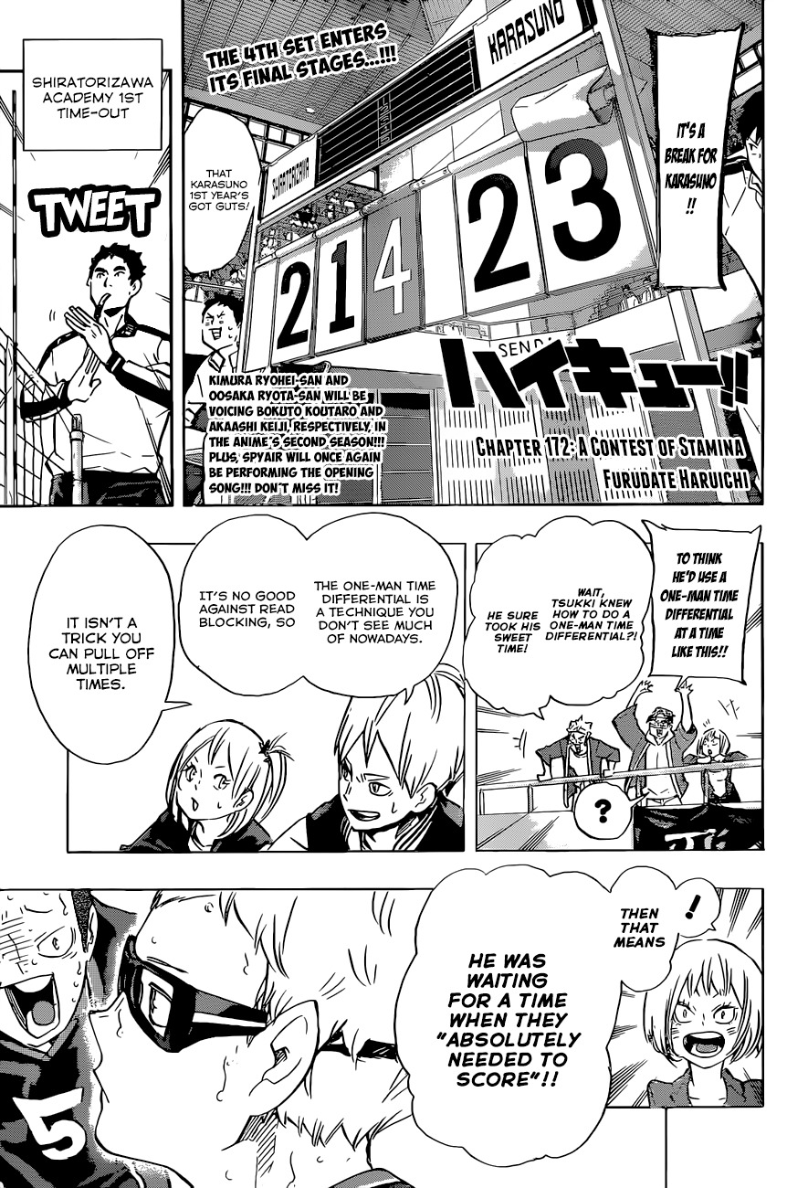 Haikyu!! Chapter 172 page 2 - Chapter 172: A Contest of Stamina