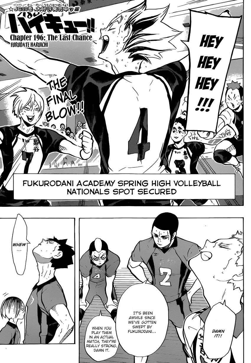 Haikyu!! Chapter 196 page 2 - Chapter 196: The Last Chance
