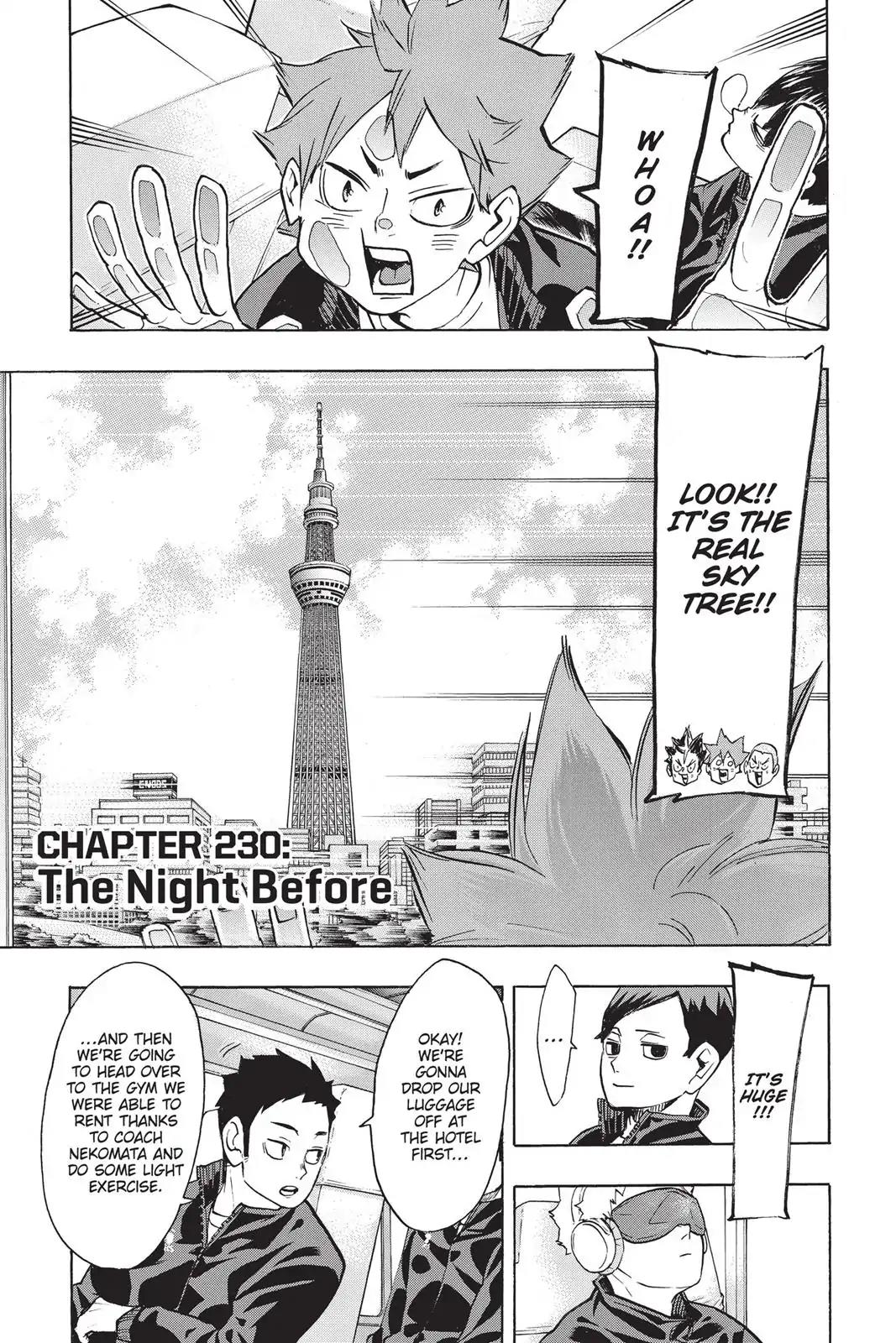Haikyu!! Chapter 230 page 1 - Chapter 230: The Night Before