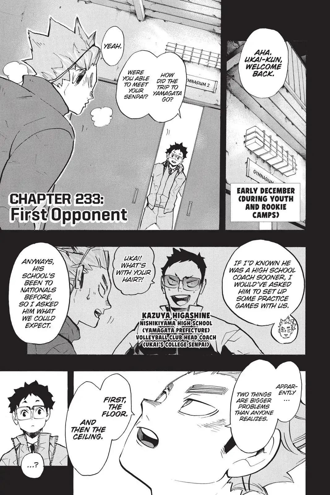 Haikyu!! Chapter 233 page 1 - Chapter 233: The First Opponent