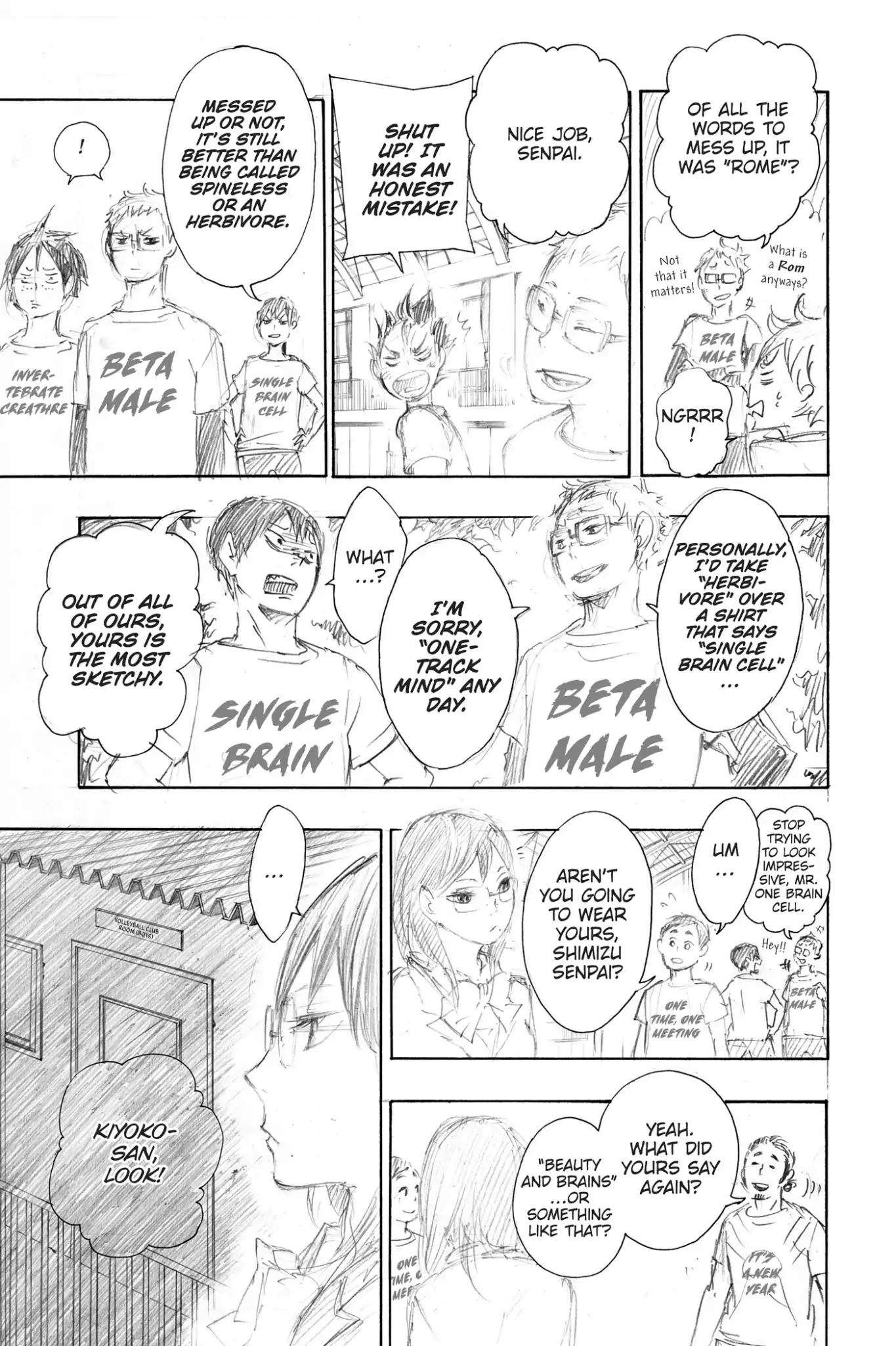 Haikyu!! Chapter 25.5 page 2 - Vol.3 Bonus Story: What Really Happened With The T-shirts