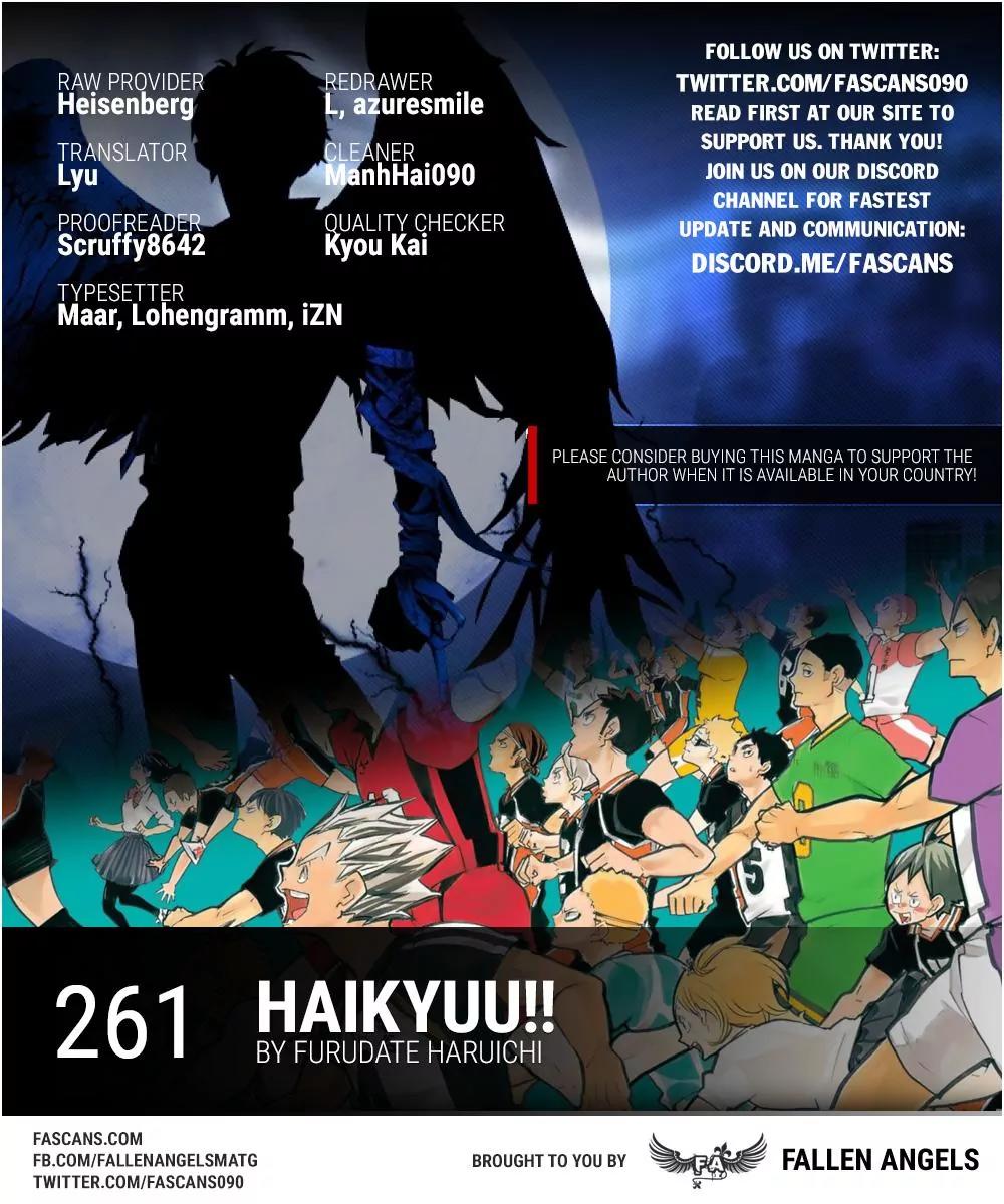 Haikyu!! Chapter 261 page 1 - Chapter 261: Projectiles