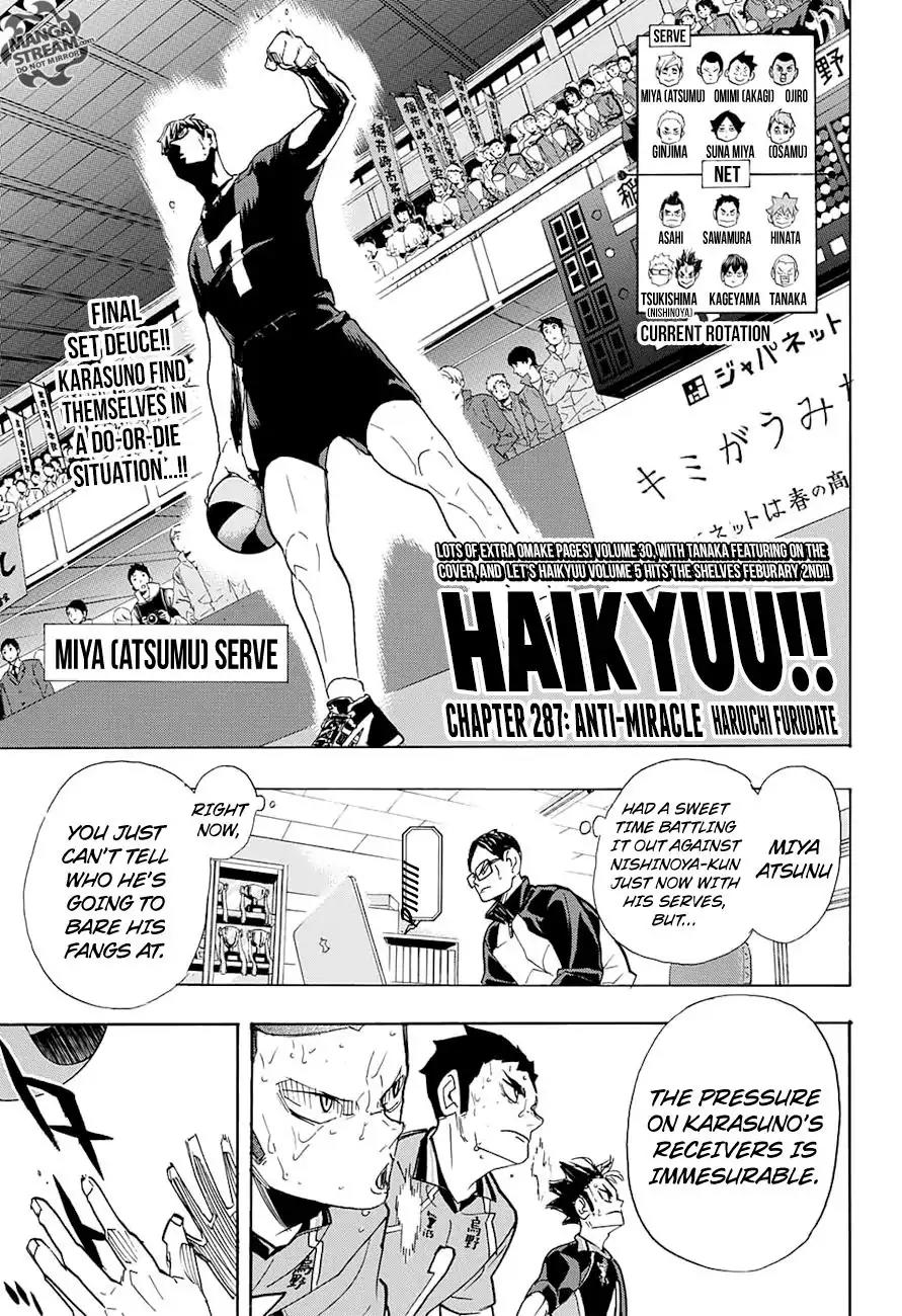 Haikyu!! Chapter 287 page 1 - Chapter 287: Anti-Miracle