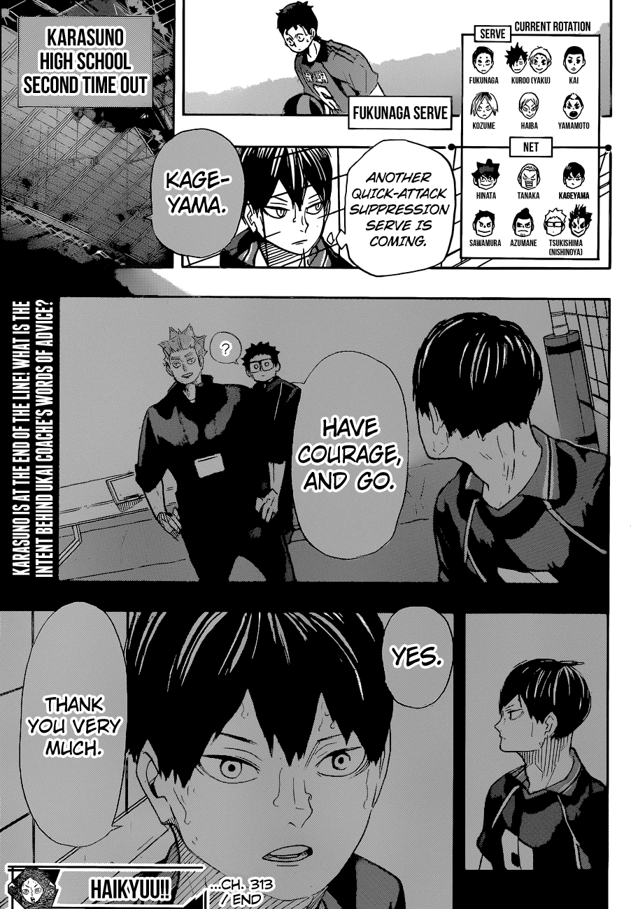 Haikyu!! Chapter 313 page 20 - Chapter 313