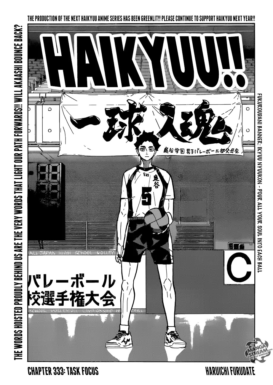 Haikyu!! Chapter 333 page 1 - Chapter 333: Task Focus