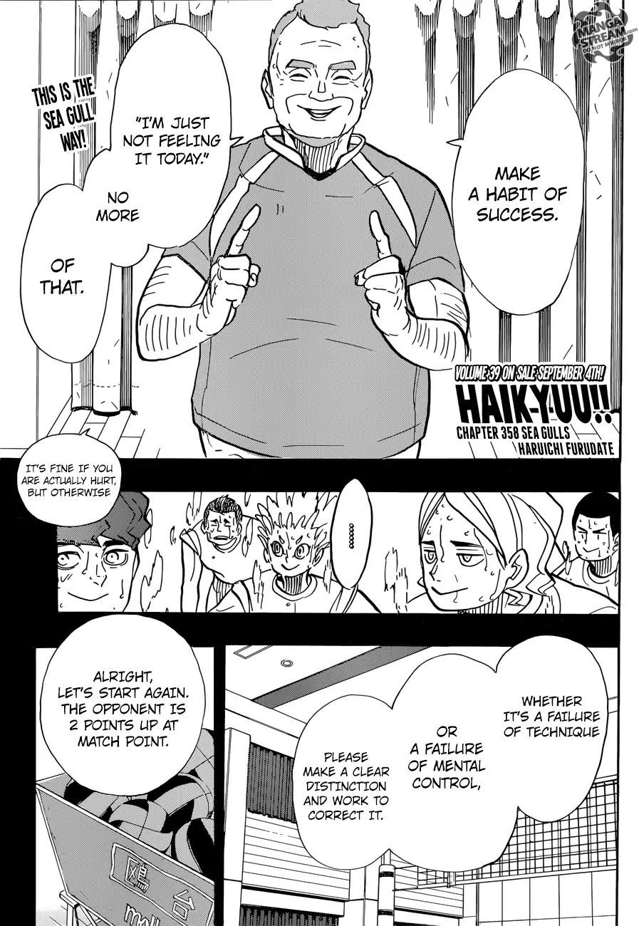 Haikyu!! Chapter 359 page 1 - Chapter 359: The Spear Among Shields, The Shield Among Spears.