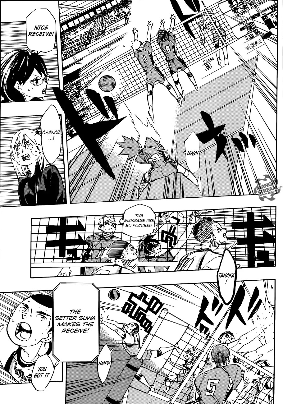 Haikyu!! Chapter 359 page 10 - Chapter 359: The Spear Among Shields, The Shield Among Spears.