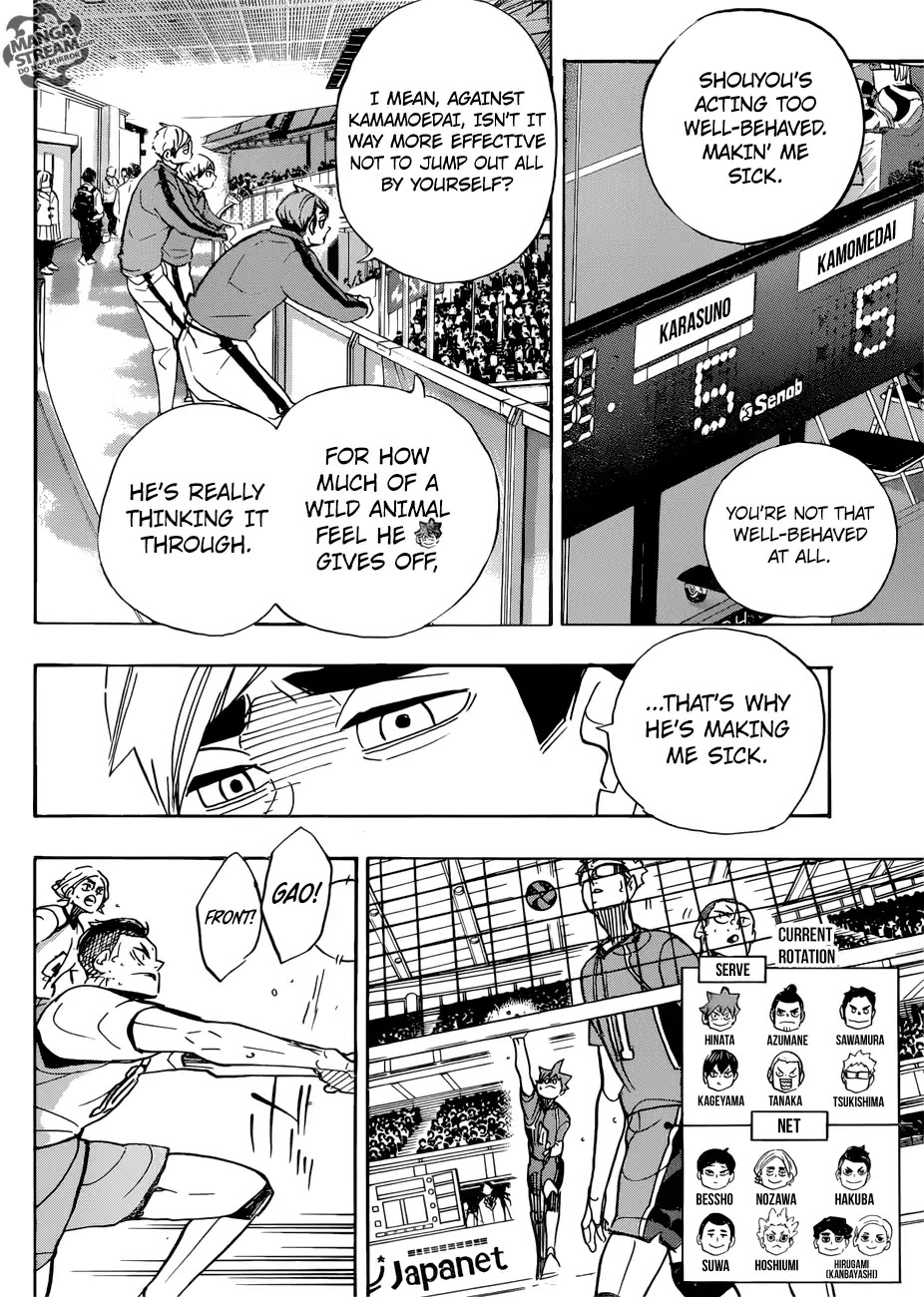 Haikyu!! Chapter 359 page 9 - Chapter 359: The Spear Among Shields, The Shield Among Spears.