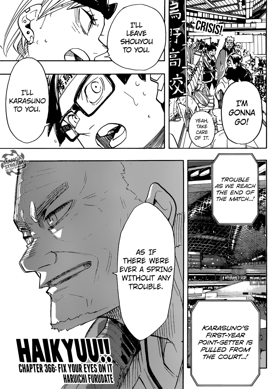 Haikyu!! Chapter 366 page 1 - Chapter 366: Fix your eyes on it