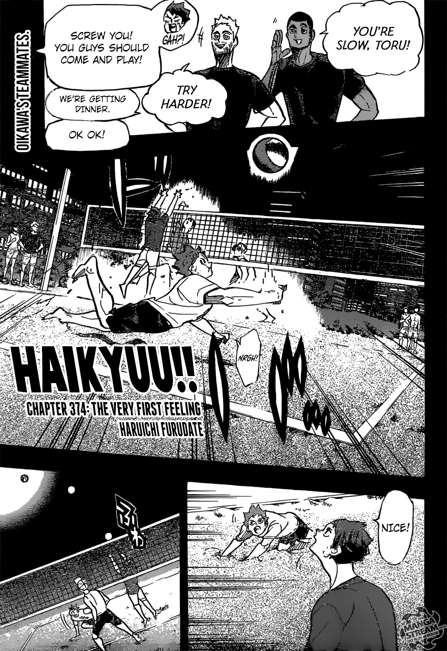 Haikyu!! Chapter 374 page 1 - Chapter 374: The Very First Feeling