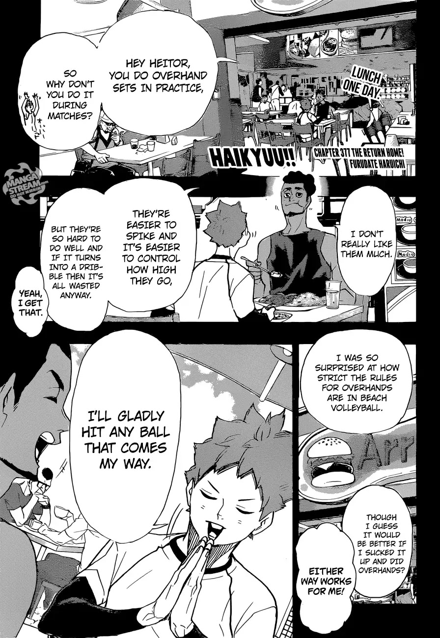 Haikyu!! Chapter 377 page 1 - Chapter 377: The Return Home!