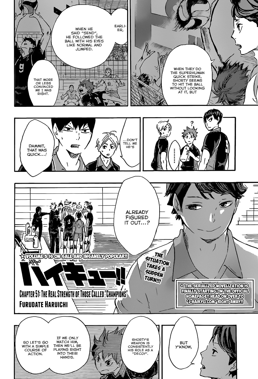 Haikyu!! Chapter 51 page 2 - Chapter 51: The Real Strength of Those Called "Champions"