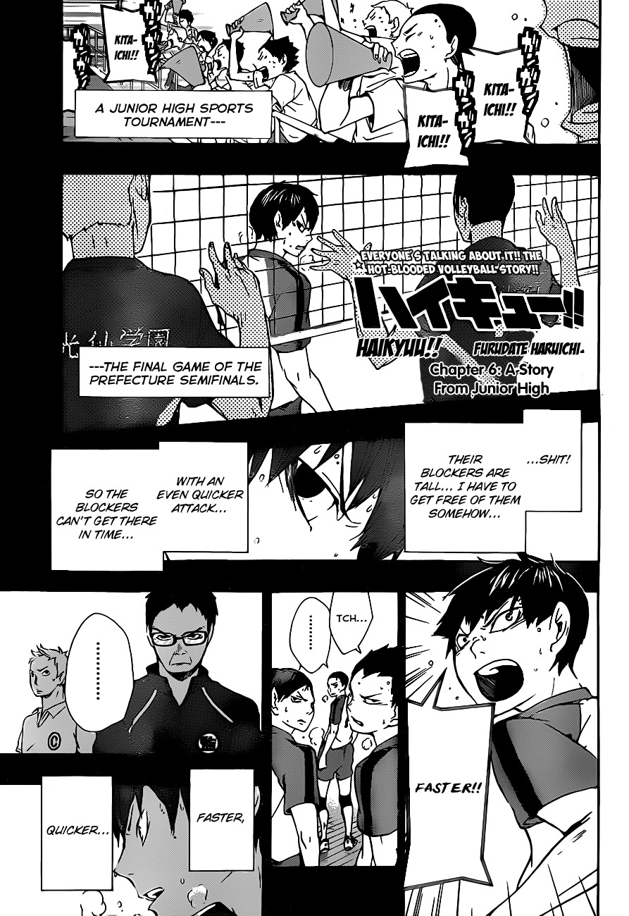 Haikyu!! Chapter 6 page 1 - Chapter 6: A Story from Junior High