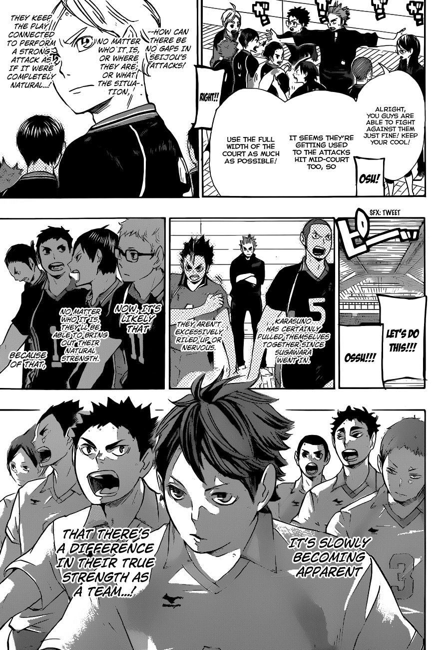 Haikyu!! Chapter 61 page 15 - Chapter 61: A Team's True Strength and the Small Beast