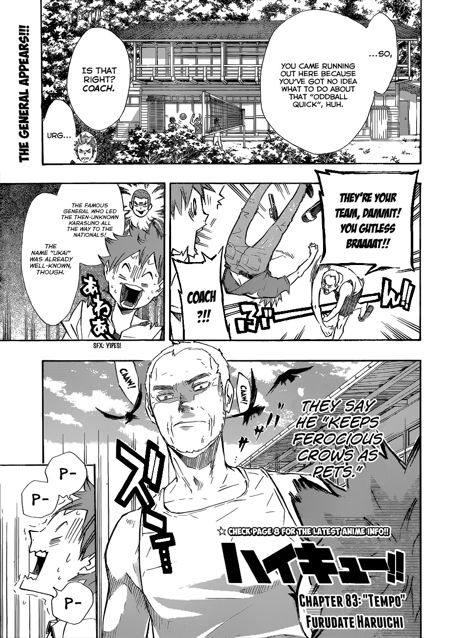 Haikyu!! Chapter 83 page 1 - Chapter 83: "Tempo"