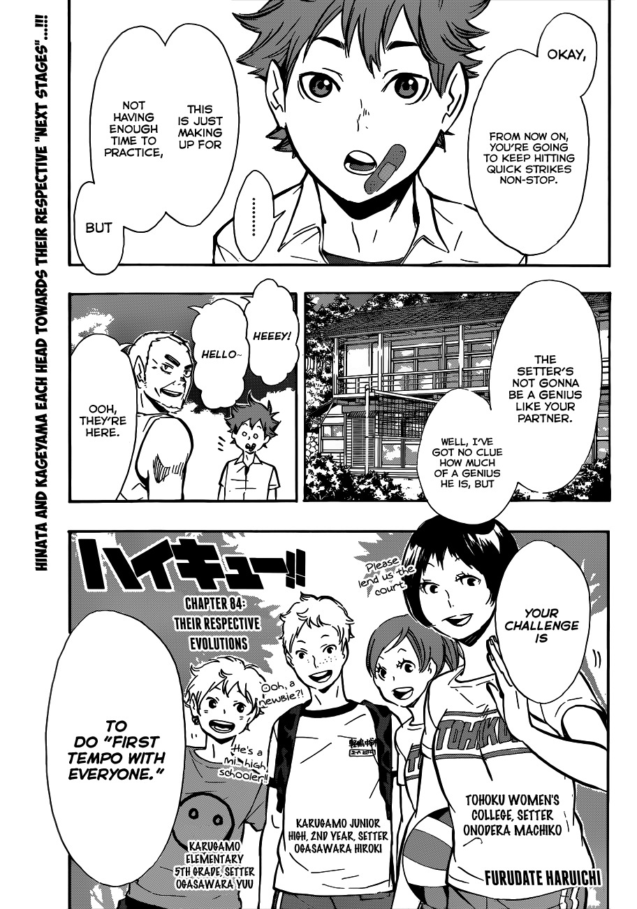 Haikyu!! Chapter 84 page 1 - Chapter 84: Their Respective Evolutions