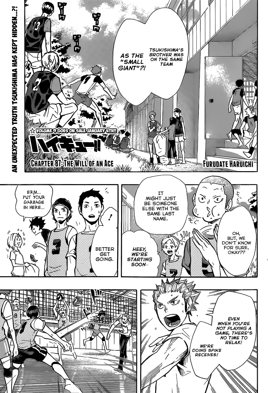 Haikyu!! Chapter 87 page 1 - Chapter 87: The Will of an Ace