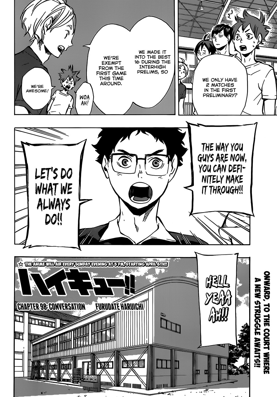 Haikyu!! Chapter 98 page 3 - Chapter 98: Conversation