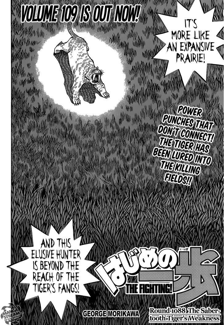 Hajime no Ippo Chapter 1088 page 3 - Chapter 1088 : The Sabertooth Tiger's Weakness