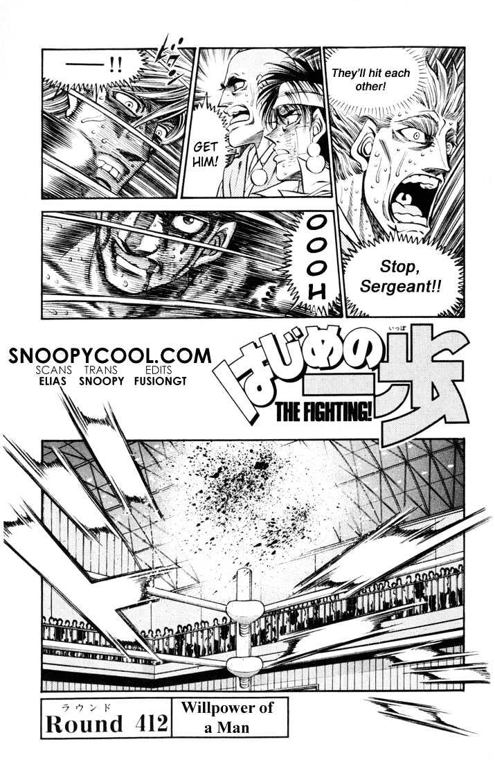 Hajime no Ippo Chapter 412 page 1 - Chapter 412 : Willpower of a man
