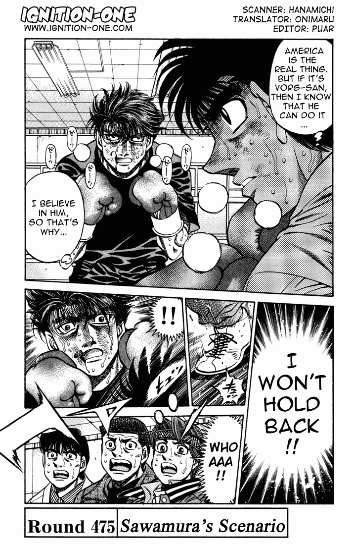 Hajime no Ippo Chapter 475.2 page 1 - Chapter 475 v2 : Sawamura's Scenario