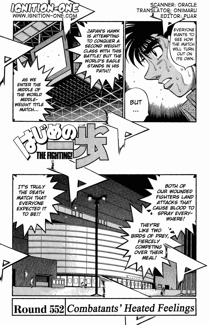 Hajime no Ippo Chapter 552.2 page 1 - Chapter 552 v2 : The Fighter's Feelings