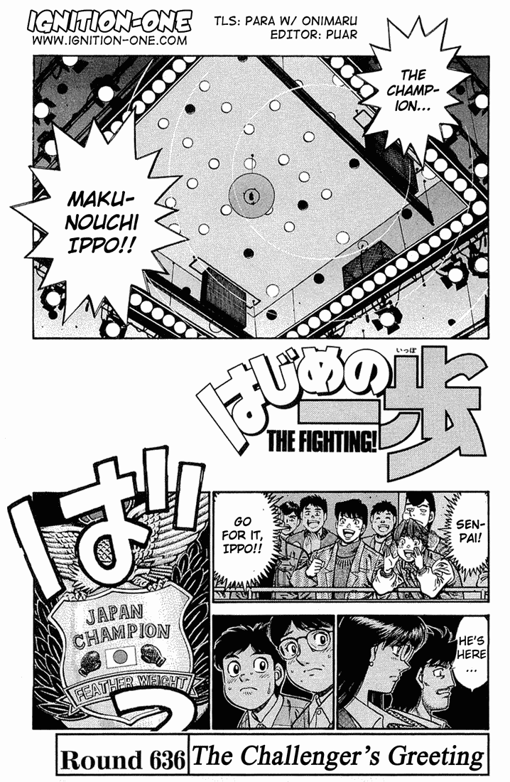 Hajime no Ippo Chapter 636.2 page 1 - Chapter 636 v2 : The Challenger's Greeting