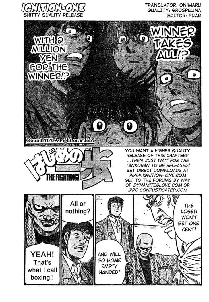 Hajime no Ippo Chapter 767 page 1 - Chapter 767 : A fight or a job