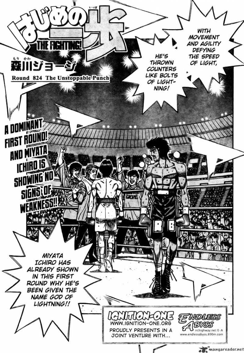 Hajime no Ippo Chapter 824 page 1 - Chapter 824 : The Unstoppable Punch