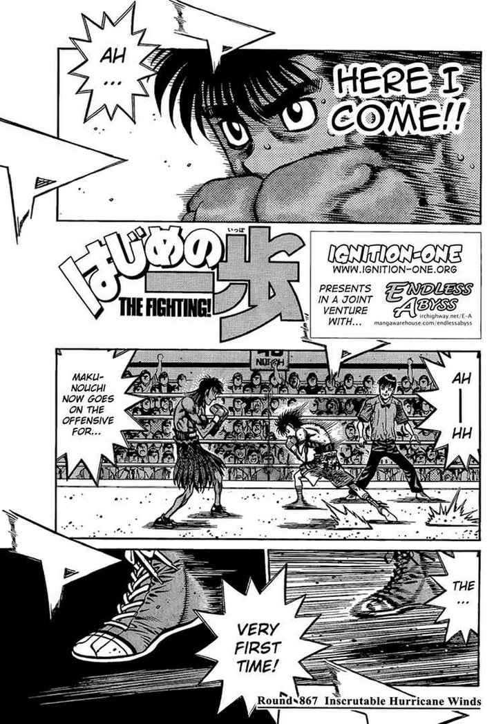 Hajime no Ippo Chapter 867 page 1 - Chapter 867 : Inscrutable Hurricane Winds