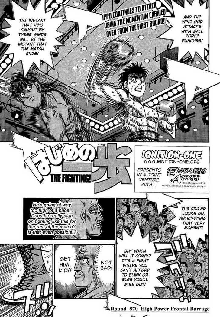 Hajime no Ippo Chapter 870 page 1 - Chapter 870 : High Power Frontal Barrage