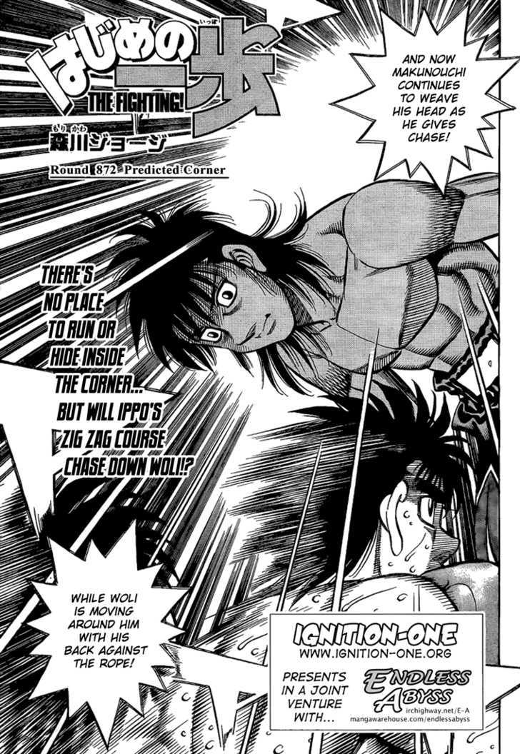 Hajime no Ippo Chapter 872 page 1 - Chapter 872 : Predicted Corner
