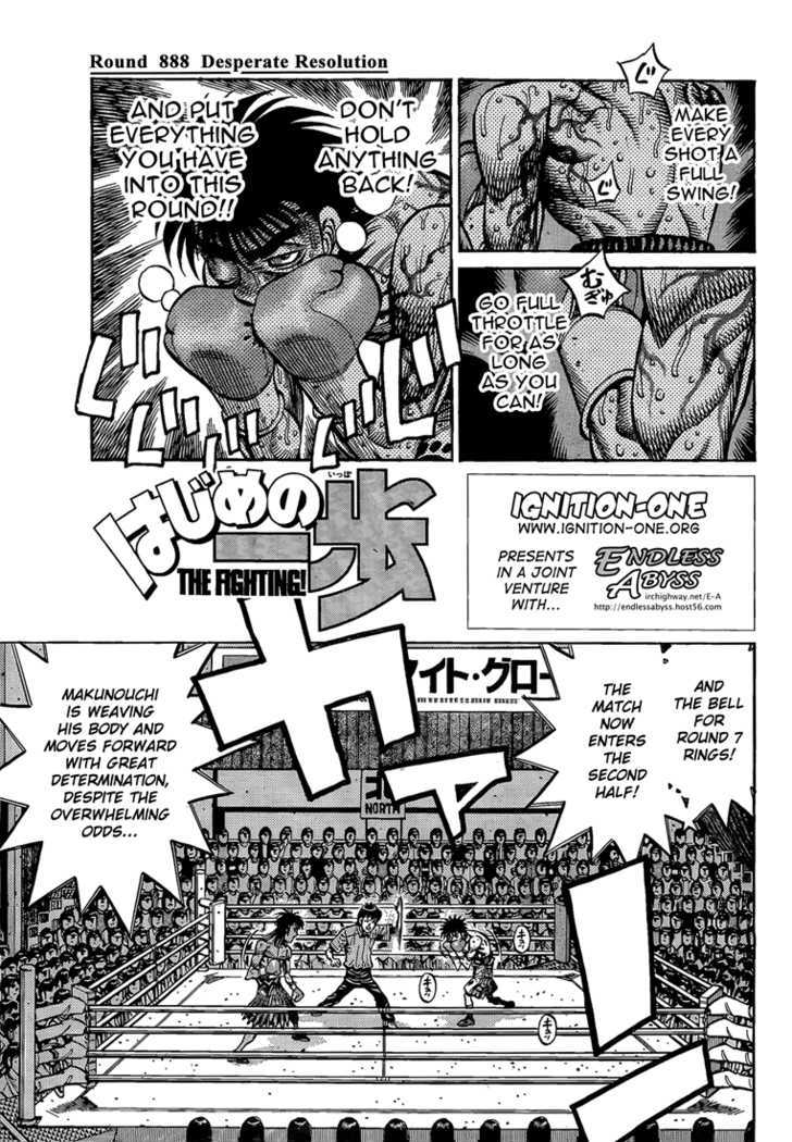 Hajime no Ippo Chapter 888 page 1 - Chapter 888 : Desperate Resolution
