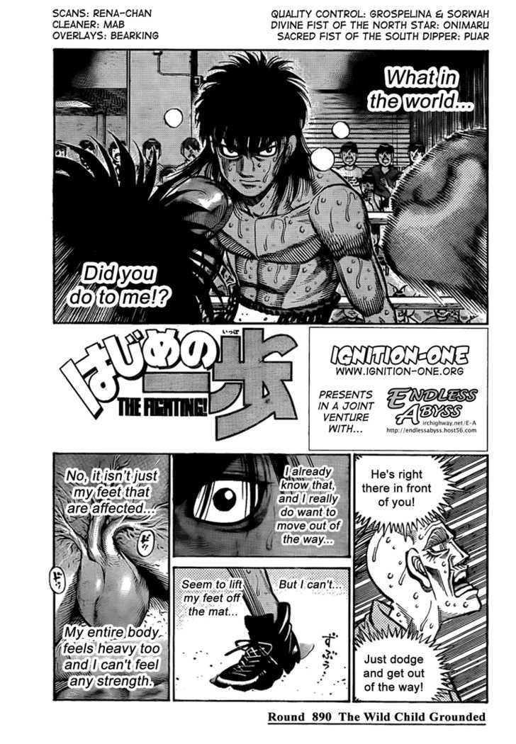 Hajime no Ippo Chapter 890 page 1 - Chapter 890 : The Wild Child Grounded