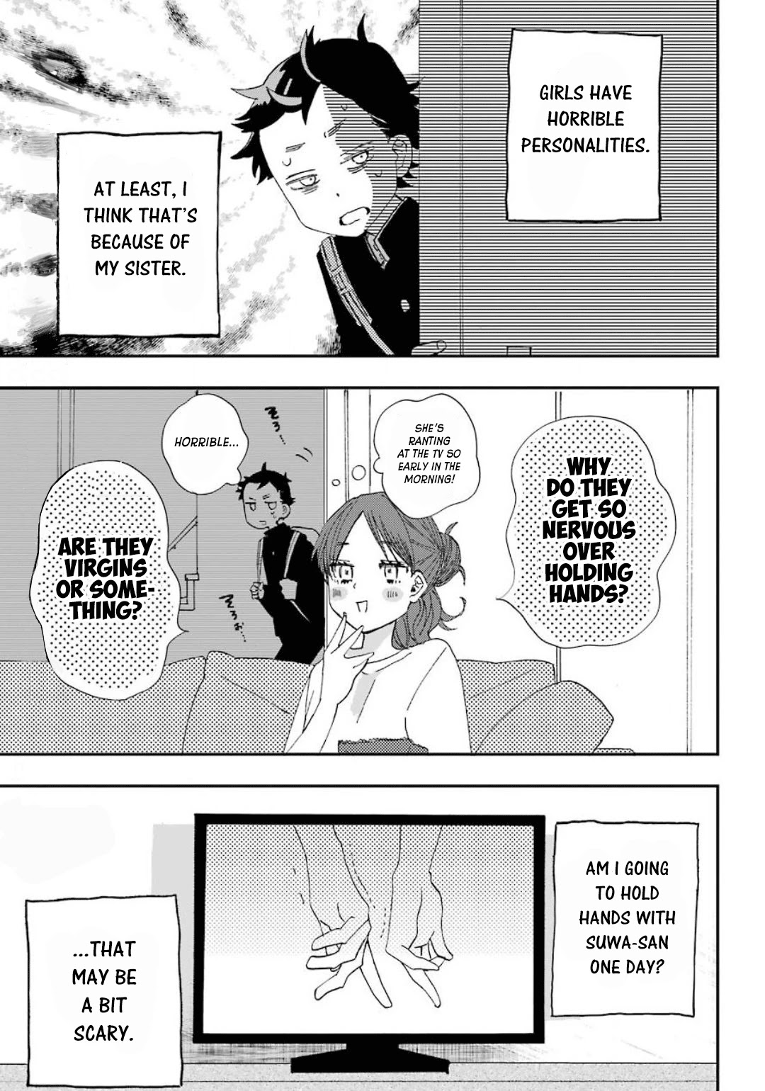 Hajimete no Suwa-san Chapter 2 page 1 - Chapter 2: My first hand to hand