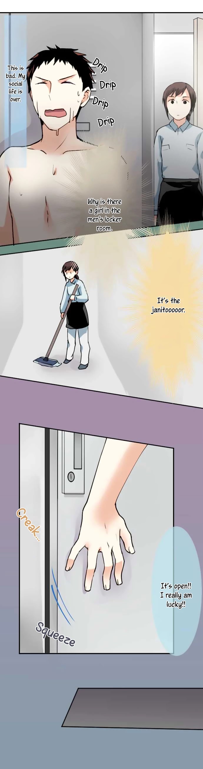 Hakase to Suraimu-chan Chapter 28 page 14 - Chapter 28: Bathroom escape