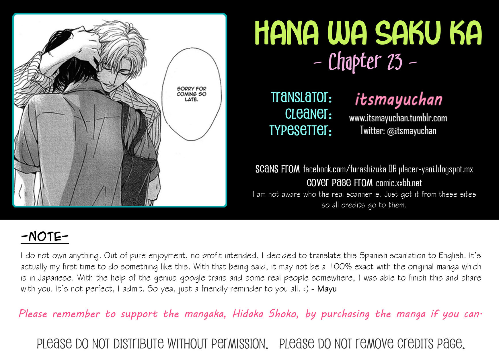 Hana wa Saku ka Chapter 23 page 1 - Chapter 23