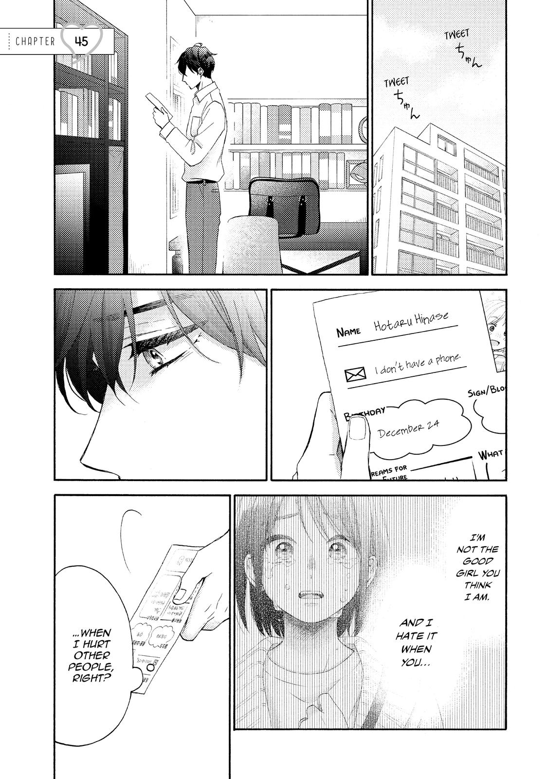 Hananoi-kun to Koi no Yamai Chapter 45 page 1 - Chapter 45